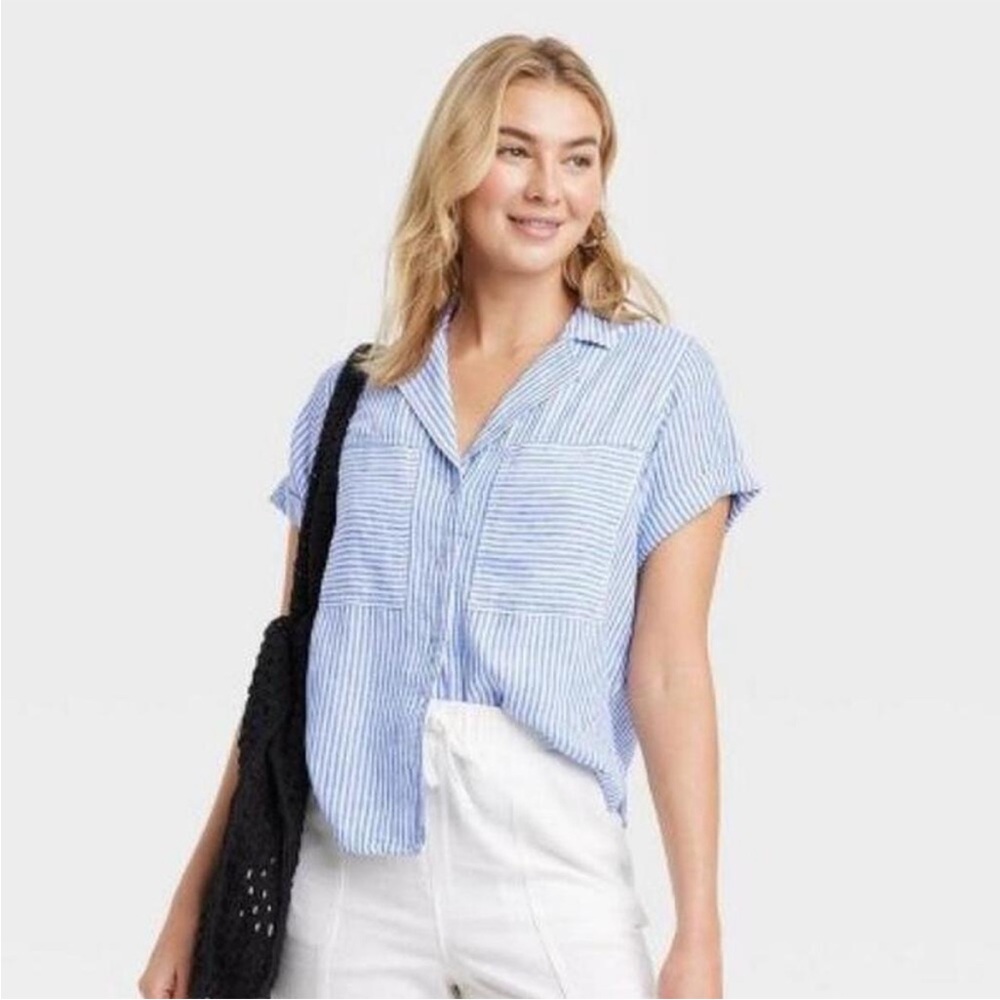 Blue Striped Women's Top - universal thread